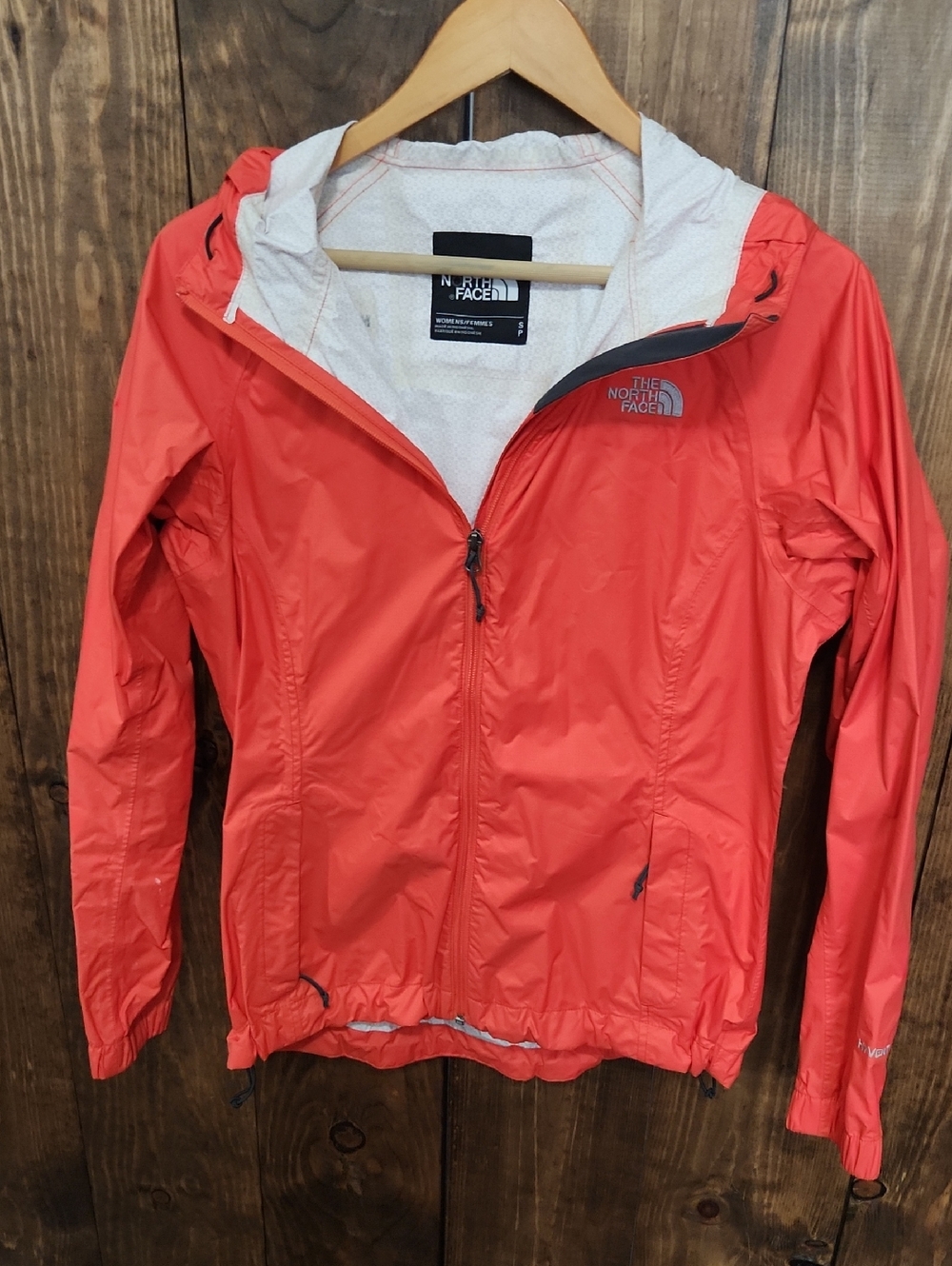 The North Face Women's Coral-Orange Waterproof Hooded Jacket